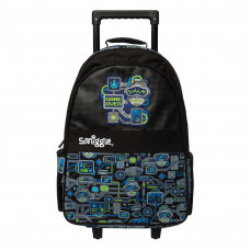 Smiggle Wizz Light Up Trolley Backpack Black