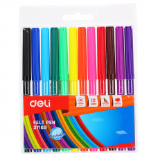 Deli Washable Felt Pen 12 Colors