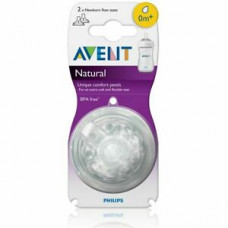 Philips Avent Natural Teat, 0m+Set of 2 (Newborn Flow) SCF041/27