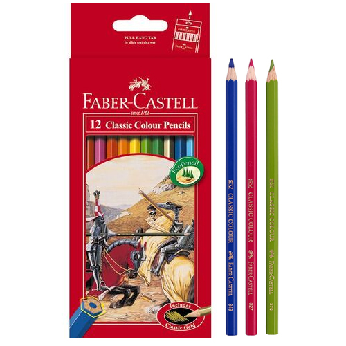Faber-Castell Classic Color Pencils Long Paper Box 12 Pcs