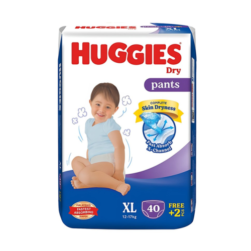 Huggies Dry XL Pant Diaper 12-17Kg 42 Pcs (Malaysia)
