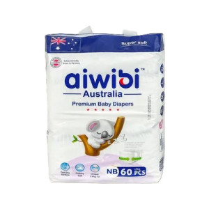 Aiwibi Australian Premium Baby Diaper Newborn Belt 0-5 Kg 60 Pcs