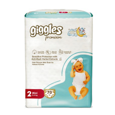 Giggles Premium Baby Diaper 3-6 Kg Mini 70 Pcs