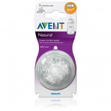 Philips Avent Natural Teat, 6m+ Set of 2 (Fast Flow) SCF 044/27