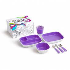 Munchkin Color Me Hungry Splash  Toddler Dining Set - Purple