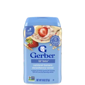 Gerber Lil Bits Oatmeal Banana & Strawberry Cereal (8+ Months) - 227gm