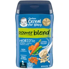 Gerber Powerblend Probiotic Oatmeal Lentil Peach & Apple - 227gm