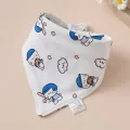 Baby Triangle Cotton Bib - Baseball Cat
