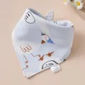 Baby Triangle Cotton Bib - Blue Goose