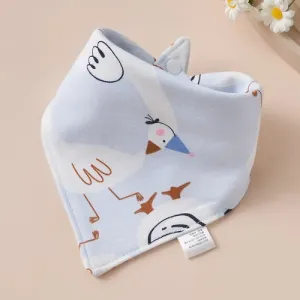 Baby Triangle Cotton Bib - Blue Goose