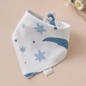 Baby Triangle Cotton Bib - Blue Star
