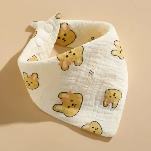 Baby Pure Cotton Gauze Bib - Bow Rabbit Head