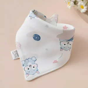 Baby Triangle Cotton Bib - Cartoon Dragon