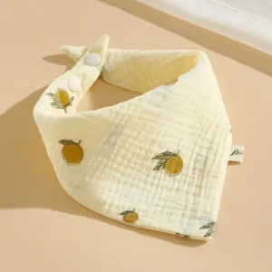 Baby Pure Cotton Gauze Bib - Lemon Design