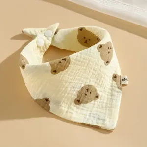 Baby Pure Cotton Gauze Bib - Little Bear Head