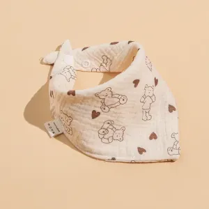Baby Pure Cotton Gauze Bib - Love Bear