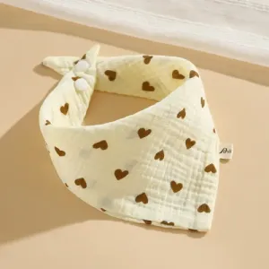 Baby Pure Cotton Gauze Bib - Love Design