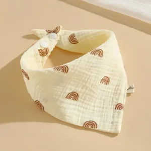 Baby Pure Cotton Gauze Bib - Rainbow Design