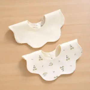 Baby  Double Layer Knitted Petal Bib - Yunrou Huayang
