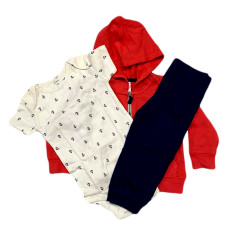 Carter's Boy Hoodie Set 3Pcs Set Red