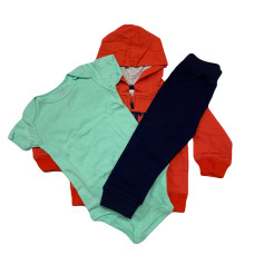 Carter's Boy Hoodie Set 3Pcs Set Orange