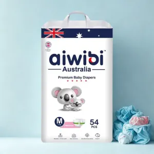 Aiwibi Australian Premium Baby Belt M Diaper 6-11 Kg - 54 Pcs