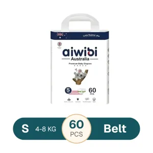 Aiwibi Australian Premium Baby Diaper Belt 4-8 Kg 60 Pcs