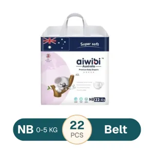 Aiwibi Australian Premium Baby Diaper Newborn Belt 0-5 Kg 22 Pcs