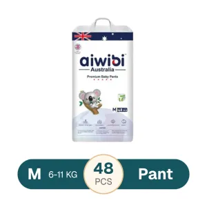 Aiwibi Australian Premium Baby Diaper Pant M 6-11 Kg 48 Pcs