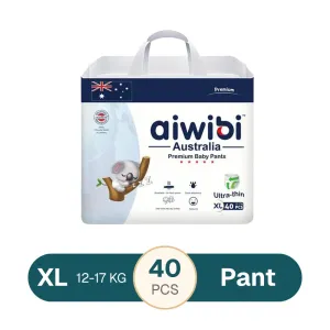 Aiwibi Australian Premium Baby Diaper Pant XL 12-17 Kg 40 Pcs