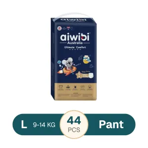Aiwibi Australia Ultimate Comfort Baby Diaper Pant L 9-14Kg 44pcs