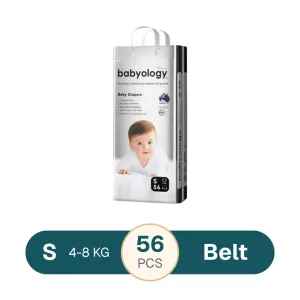 Babyology Premium Baby Belt Diaper S 4-8 kg - 56 pcs