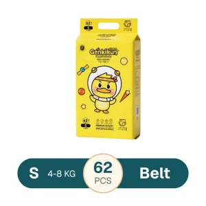 Genkikun Baby Diapers Belt S - 62 Pcs (4-8kg)