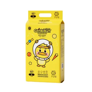 Genkikun Baby Diapers Belt S - 62 Pcs (4-8kg)