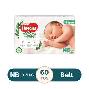 Huggies Naturemade Diaper NB Tap (Up to 5kg) 60 pcs