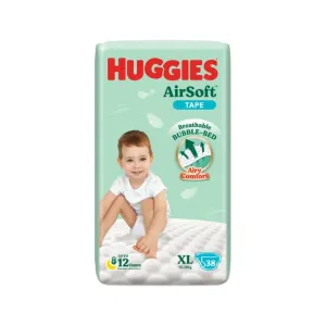 Huggies AirSoft Pant Baby Diaper XL 13–18kg - 38 pcs