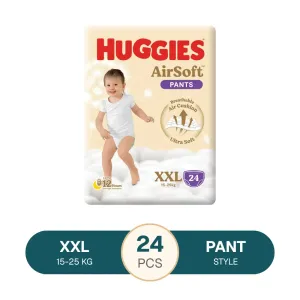 Huggies AirSoft Pant Baby Diaper XXL 15–25kg - 24 pcs