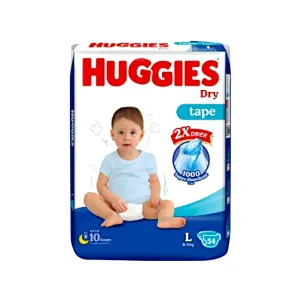 Huggies Dry Large Belt Diaper 9-14Kg - 54 Pcs (Malaysia)