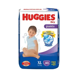 Huggies Dry XL Pant Diaper 12-17Kg - 40 Pcs (Malaysia)