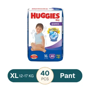 Huggies Dry XL Pant Diaper 12-17Kg - 40 Pcs (Malaysia)