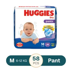 Huggies Dry Medium Pant Diaper 6-12Kg - 58 Pcs (Malaysia)
