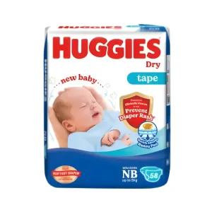 Huggies Dry Tape Baby Diaper (0-5kg) - NB58