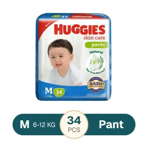 Huggies Skincare Pants M 6-12kg - 34 pcs