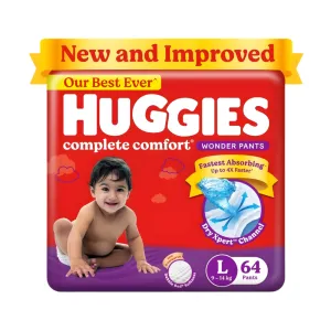 Huggies Wonder Pants Baby Diapers L 9-14kg 64Pcs