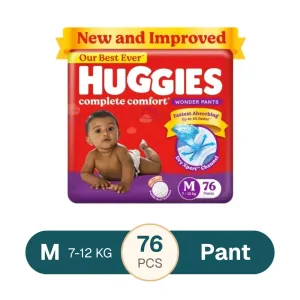 Huggies Wonder Pants Baby Diapers M 7-12kg - 76Pcs
