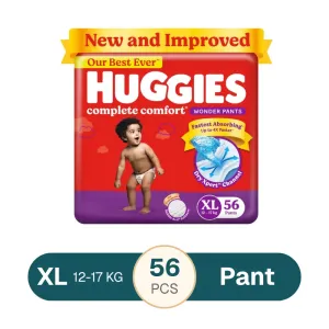 Huggies Wonder Pants Baby Diapers XL 12-17kg - 56pcs