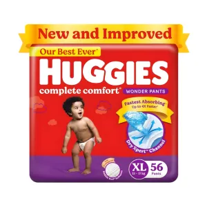 Huggies Wonder Pants Baby Diapers XL 12-17kg - 56pcs