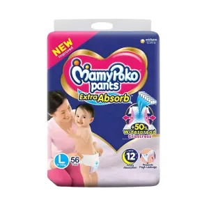 MamyPoko Baby Diaper Extra Absorb Pants Large 9-14 kg - 56 pcs