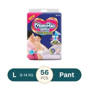 MamyPoko Baby Diaper Extra Absorb Pants Large 9-14 kg - 56 pcs