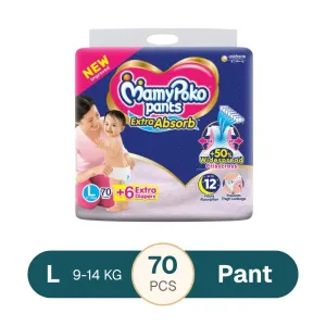 MamyPoko Pants Large 9-14 Kg 70 Pcs (Made in India)